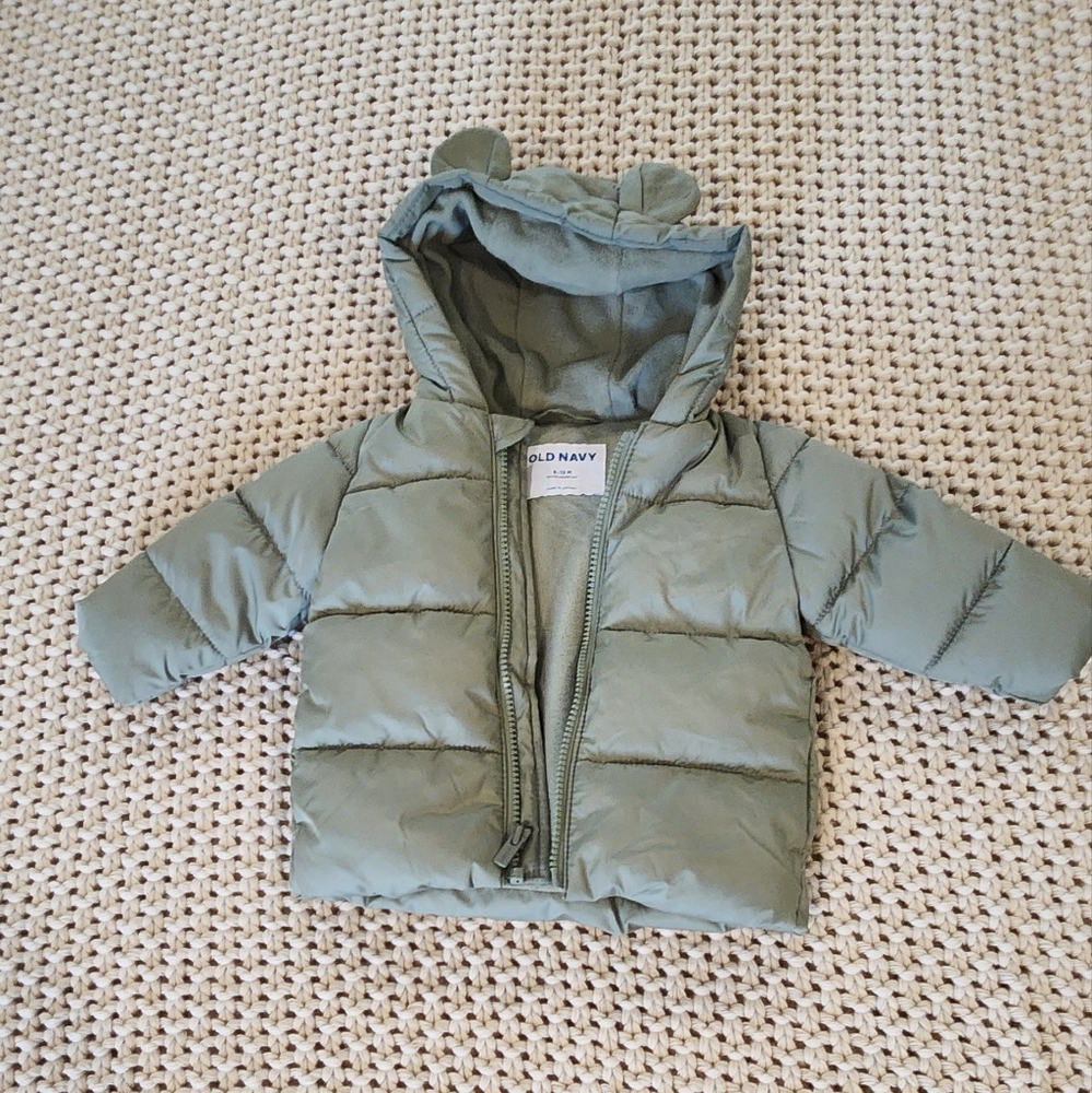 Old Navy Kids Puffer Jacket - Olive Green